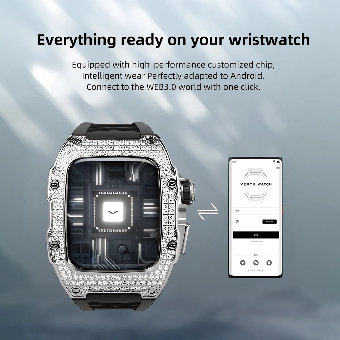 Metawatch Full Diamond Smartwatch – Blue Strap