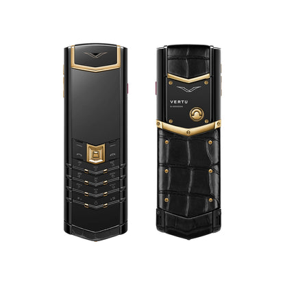 Vertu Signature S+ Black Gold Alligator Skin – Jade Black