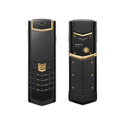 Vertu Signature S+ Black Gold Calfskin – Jade Black