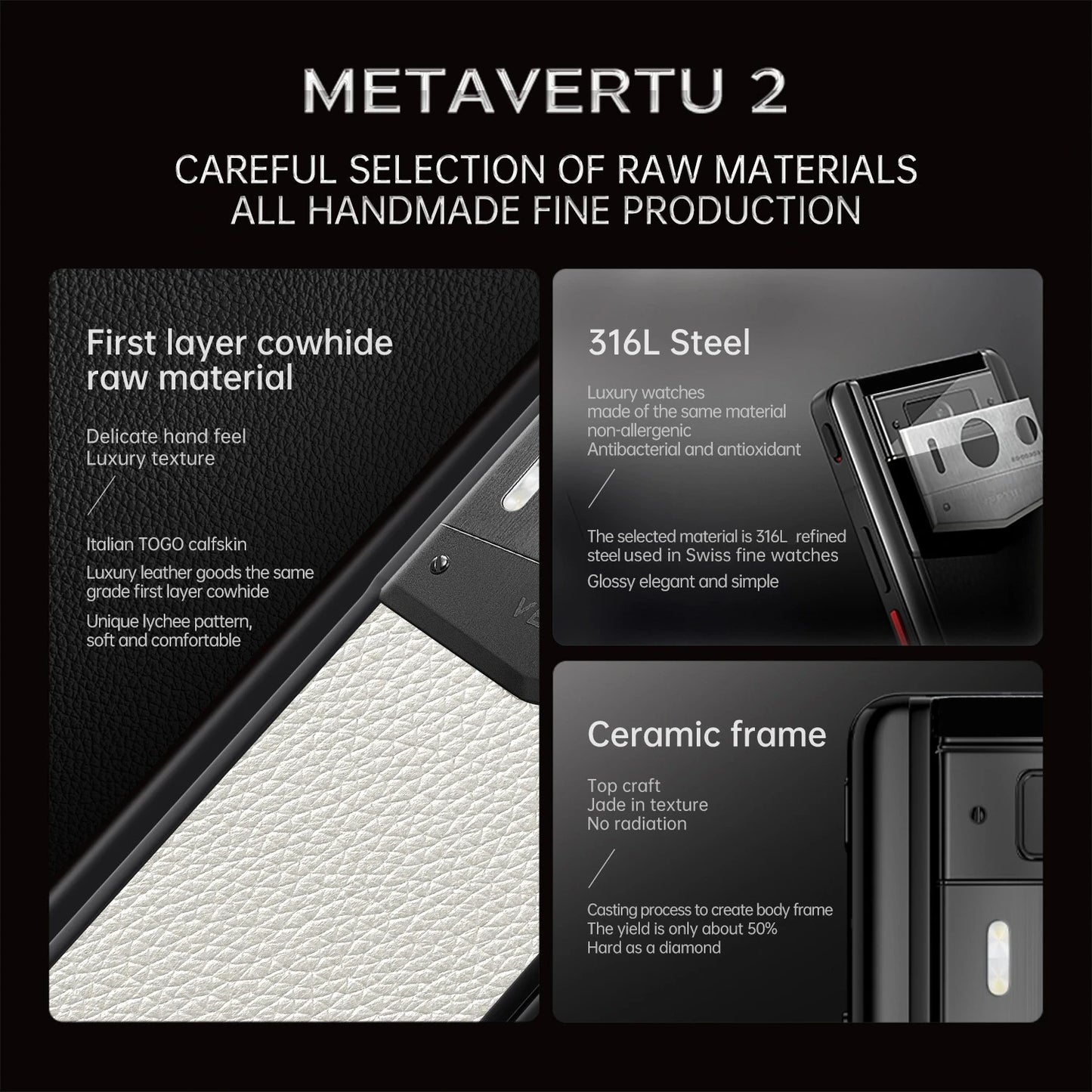 Metavertu Max Calfskin White Ceramic Frame